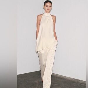 Zara Collection white halter top